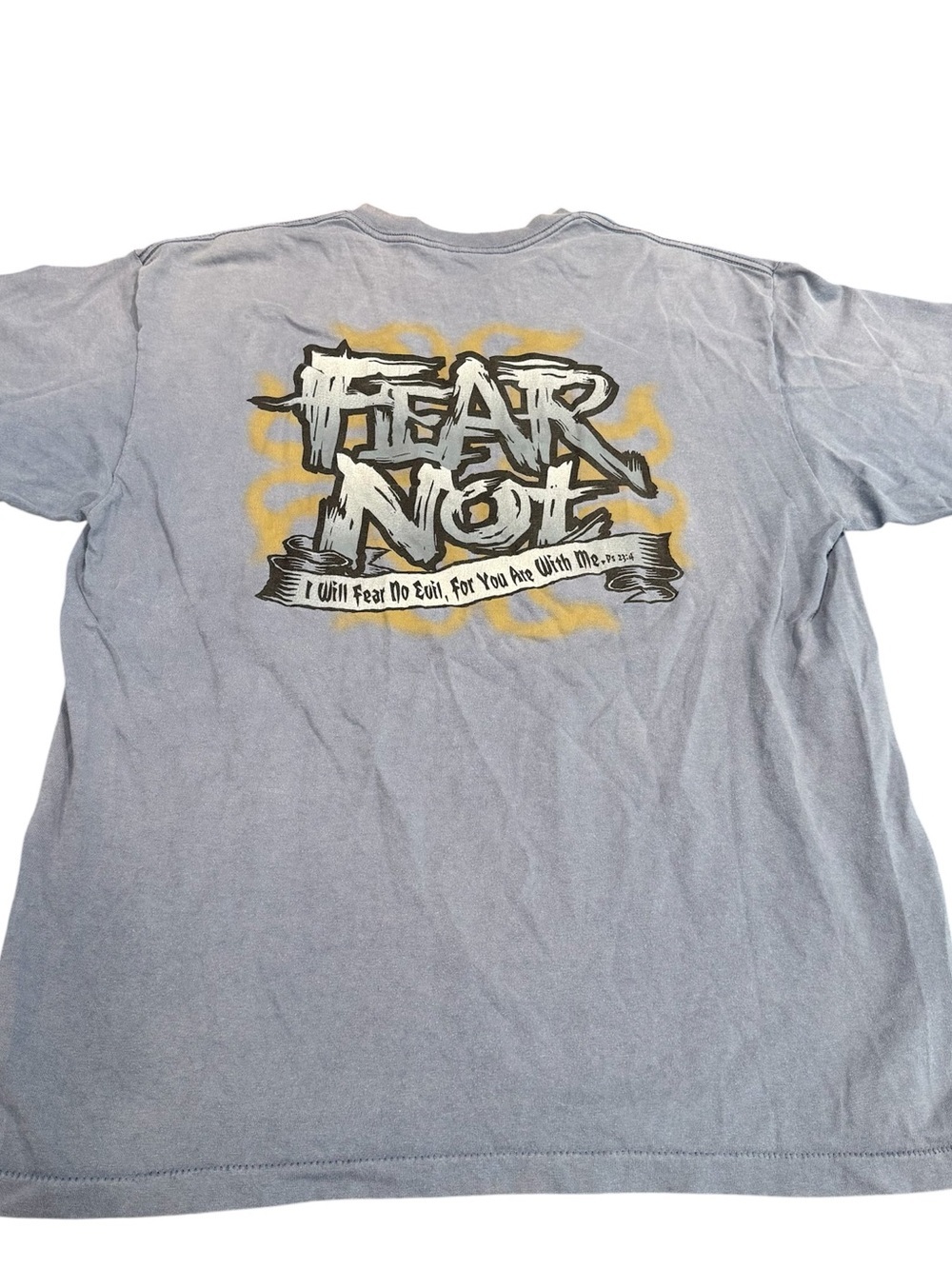 Vintage Fear Not Jesus Christian tee shirt blue men’s XL single stitch 90s Psalm